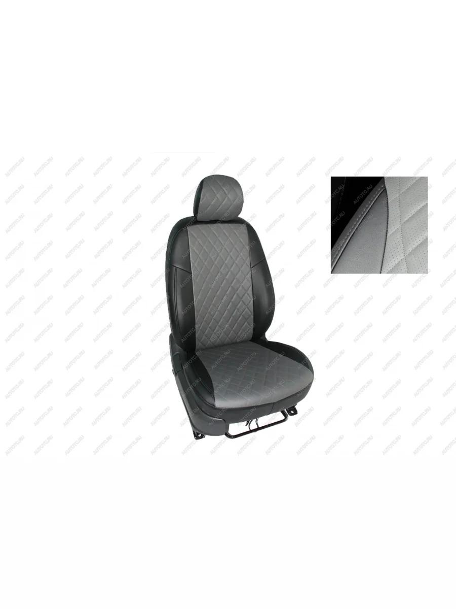 Чехлы на сиденье РОМБ (экокожа) Seintex Chevrolet Lacetti универсал (2002-2013) (серый)  в Керчи Республика Крым