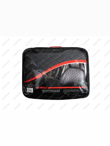 Чехлы на сиденье РОМБ (без подлокот. экокожа) Seintex (черный) Skoda Karoq  NU7 (2020-2025) рестайлинг