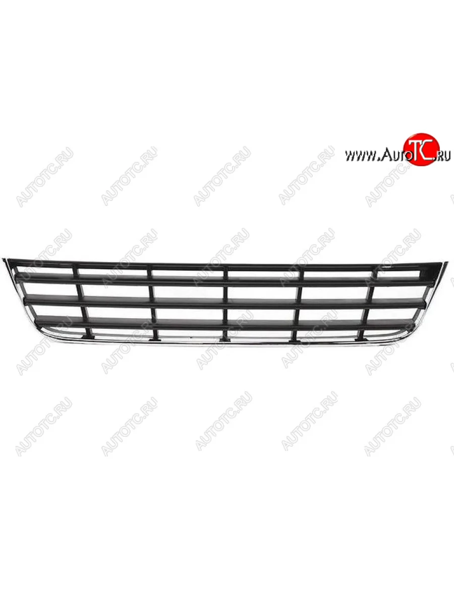 Центральная решетка переднего бампера (пр-во Китай) BODYPARTS Volkswagen Passat B6 седан (2005-2011) (молдинг хром)  в Керчи Республика Крым