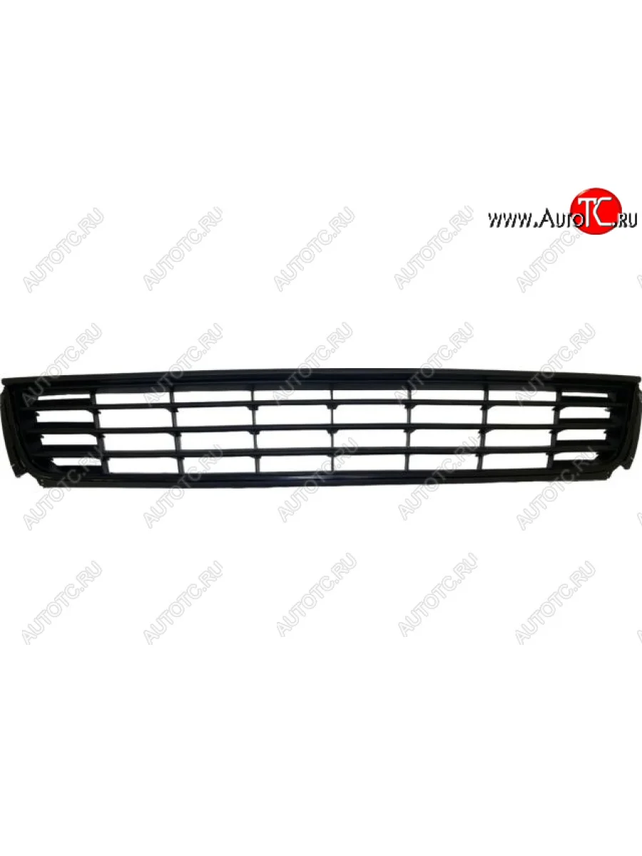 Центральная решетка переднего бампера (пр-во Китай) BODYPARTS Volkswagen Polo Mk5 6R,6C,61 седан дорестайлинг (2009-2015) (молдинг черный)  в Воронеже Воронежской области