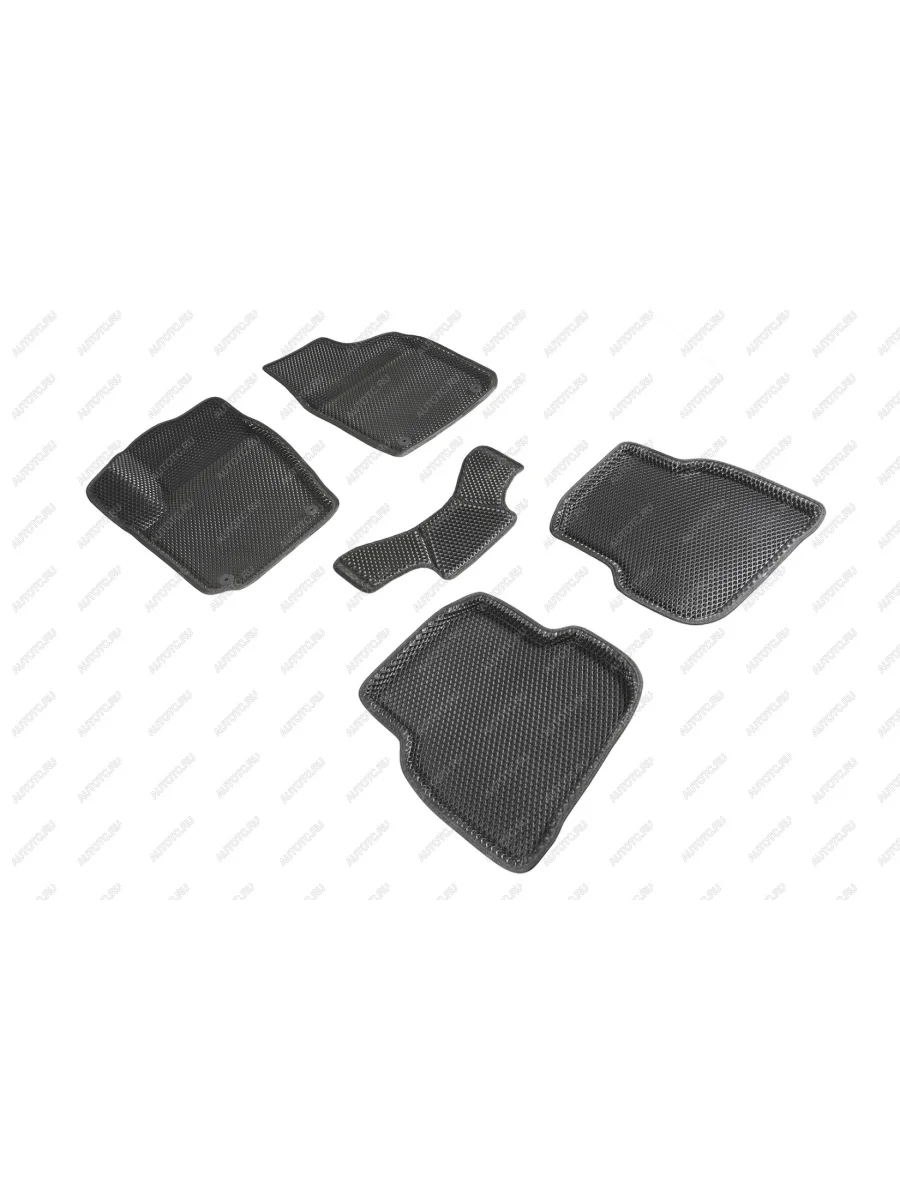 Коврики в салон (с 2010г.-2018г. 3D EVA РОМБ) Seintex Volkswagen Polo Mk5 6R,6C,61 седан дорестайлинг (2009-2015) (черный)  в Перми Пермском крае