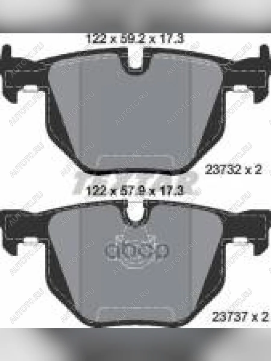 Колодки тормозные задние (4шт.) TEXTAR BMW 5 серия E60 седан дорестайлинг (2003-2007)  в Керчи Республика Крым
