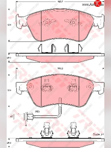 Колодки тормозные передние (4шт.) TRW Audi A8 D3 дорестайлинг (2002-2005)