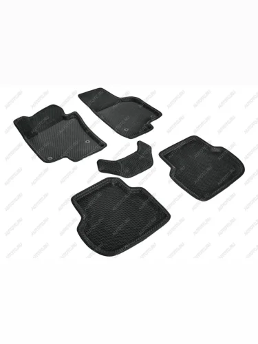 Коврики в салон (3D EVA СОТА ) Seintex (черный) Volkswagen Jetta A6 седан дорестайлинг (2011-2015)