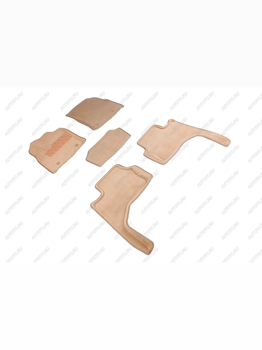 Коврики в салон (3D ВОРС) Seintex Toyota Land Cruiser J300 дорестайлинг (2021-2025) (бежевый)  в Перми Пермском крае