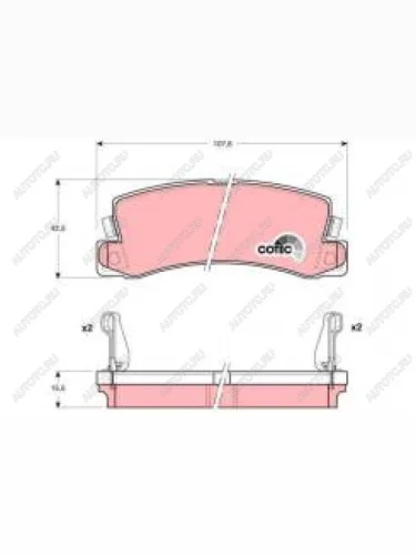 Колодки тормозные задние (4шт.) TRW Toyota Camry V10 (1982-1986)