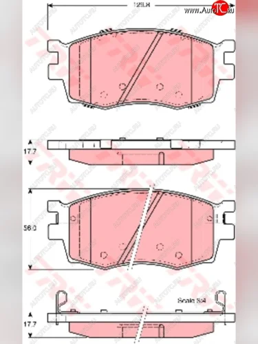 Колодки тормозные передние (4шт.) TRW KIA Rio 2 JB дорестайлинг седан (2005-2009)