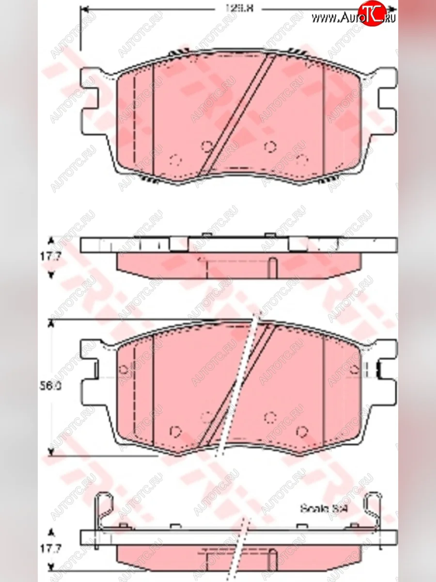 Колодки тормозные передние (4шт.) TRW KIA Rio 2 JB дорестайлинг седан (2005-2009)  в Перми Пермском крае