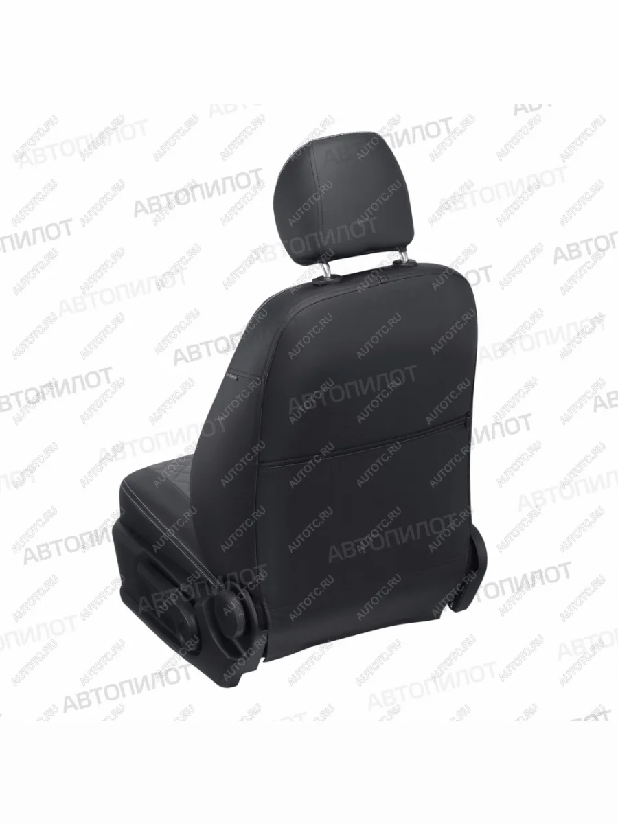 Чехлы на сиденья Ромб (раздел. 40/60+вырез под подлокот.+ надкрыл. экокожа) Автопилот Nissan Primera 3 P12 седан (2001-2008) (черный/серый)  в Керчи Республика Крым