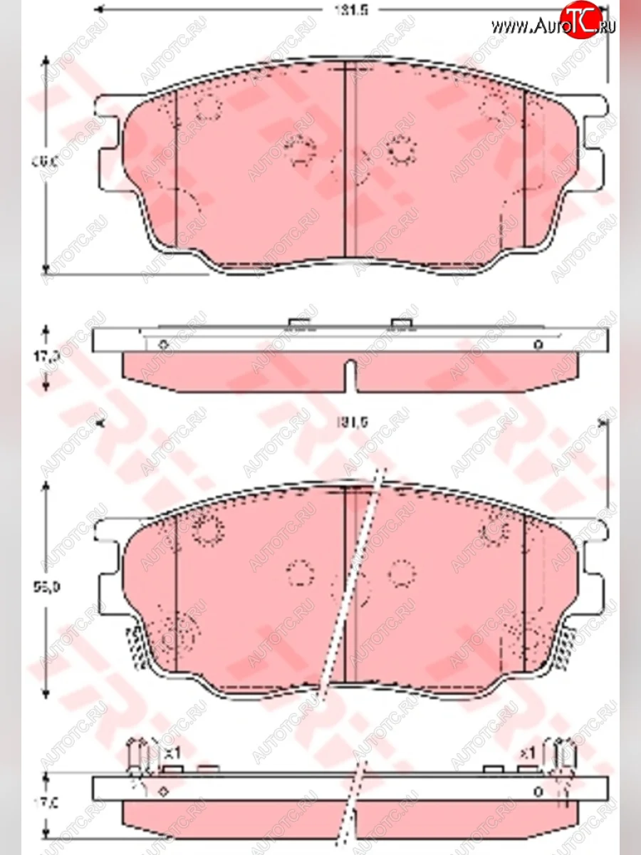 Колодки тормозные передние (4шт.) TRW Mazda 6 GG лифтбэк дорестайлинг (2002-2005)  в Самаре Самарской области