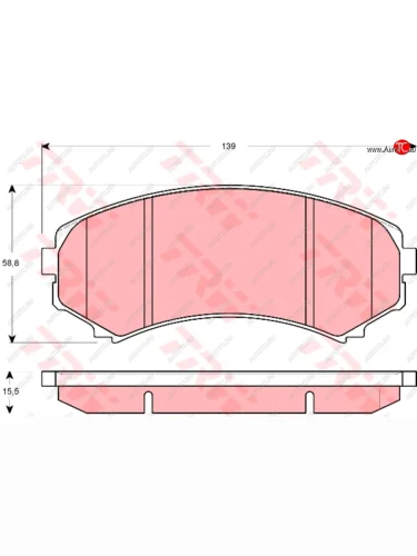 Колодки тормозные передние (4шт.) TRW Mitsubishi Grandis (2003-2009)
