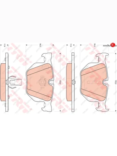 Колодки тормозные передние (4шт.) TRW BMW 5 серия E60 седан дорестайлинг (2003-2007)