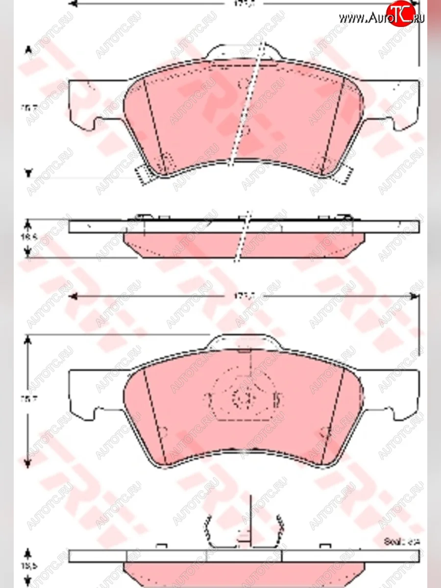 Колодки тормозные передние (4шт.) TRW Chrysler Voyager GS минивэн (1995-2000)  в Керчи Республика Крым
