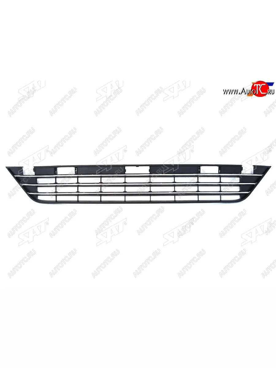 Нижняя решетка переднего бампера SAT Volkswagen Touareg 2 NF рестайлинг (2014-2018) (молдинг хром)  в Самаре Самарской области