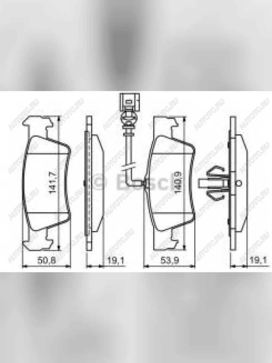 Колодки тормозные задние с датчиком (4шт.) BOSCH Volkswagen Transporter T5 рестайлинг (2009-2015)  в Перми Пермском крае