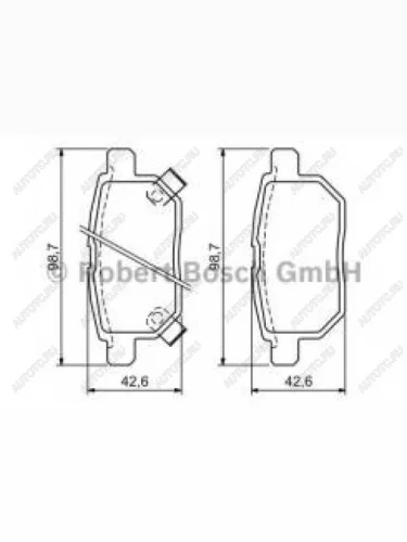 Колодки тормозные задние (4шт.) BOSCH Toyota Auris E150 хэтчбэк 5 дв. дорестайлинг (2006-2010)