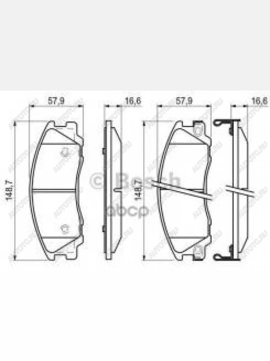 Колодки тормозные передние (4шт.) BOSCH Hyundai Terracan HP дорестайлинг (2001-2004)  в Самаре Самарской области