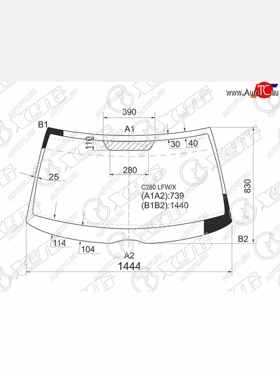 Стекло лобовое XYG Mercedes-Benz C-Class S202 дорестайлинг универсал (1992-1997)  в Керчи Республика Крым