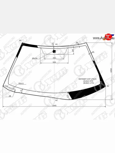 Стекло лобовое (Assembly США) XYG Honda Odyssey 3 (2004-2008)
