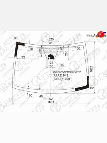 Стекло лобовое (Антенна Датчик дождя) XYG Mercedes-Benz Vito W639 дорестайлинг (2003-2010)