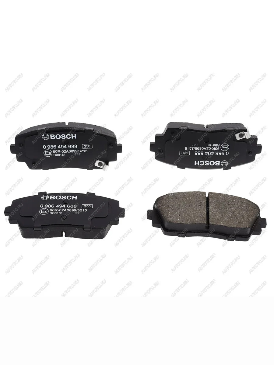 Колодки тормозные передние (4шт.) BOSCH KIA Picanto 2 TA хэтчбэк 5 дв. дорестайлинг (2011-2015)  в Керчи Республика Крым