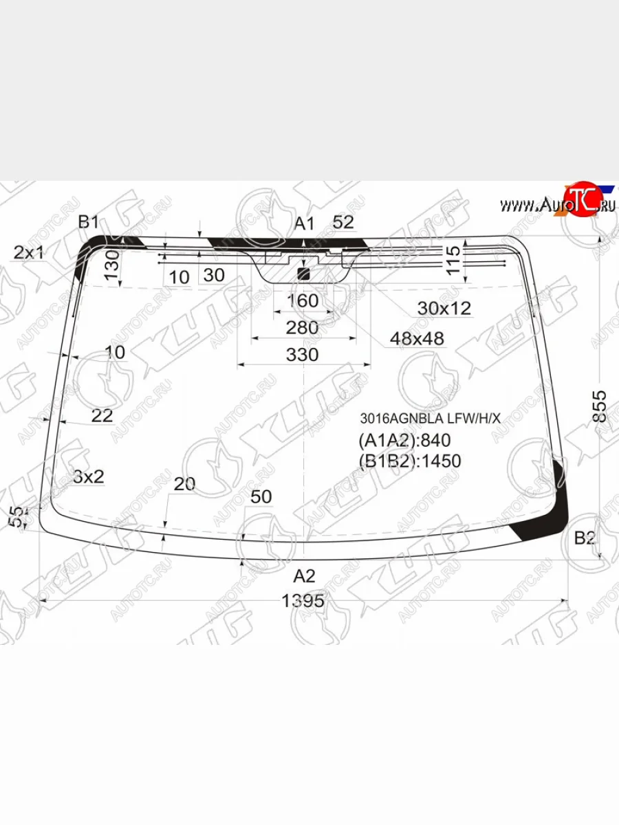 Стекло лобовое (Антенна) XYG Chevrolet Lacetti универсал (2002-2013)  в Керчи Республика Крым