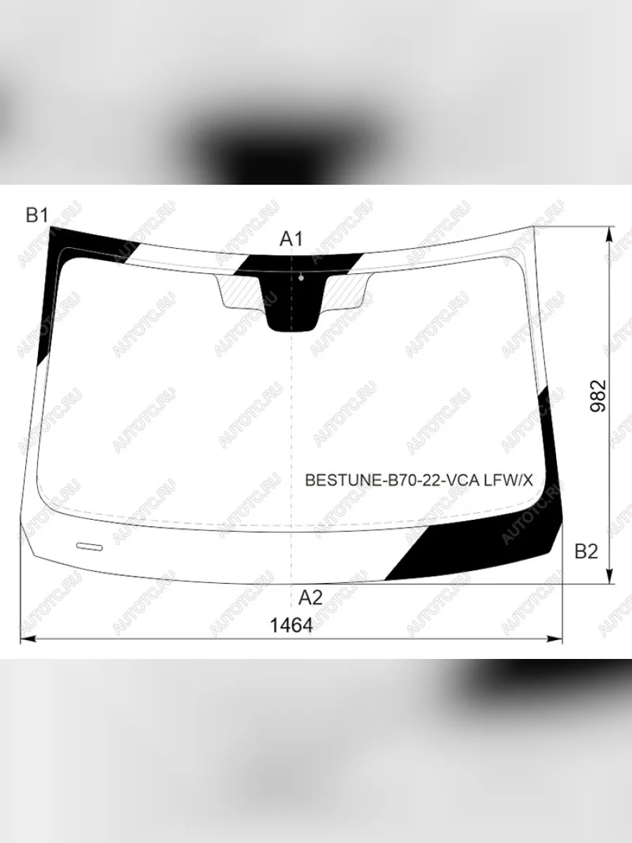 Стекло лобовое (Антенна) XYG FAW Bestune B70 лифтбэк (2020-2025)  в Перми Пермском крае