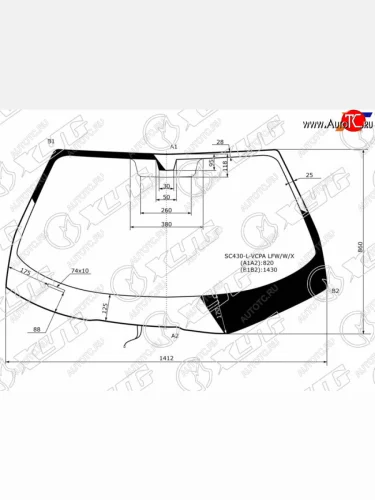 Стекло лобовое (Антенна) XYG Lexus SC430 Z40 дорестайлинг (2001-2006)