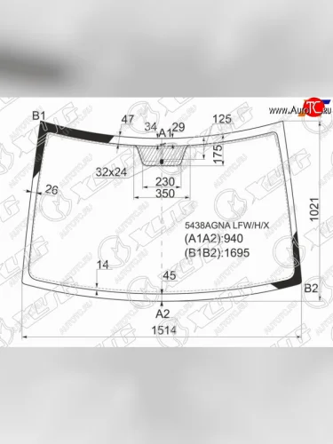 Стекло лобовое (Антенна) XYG Mercedes-Benz Vito W639 дорестайлинг (2003-2010)