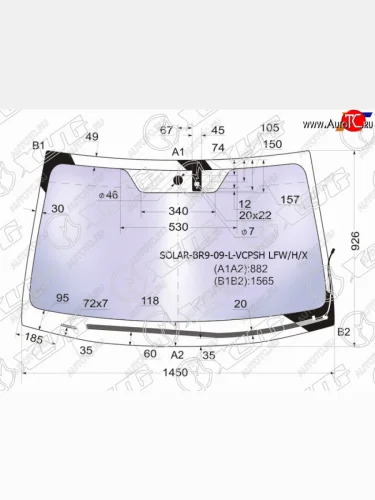 Стекло лобовое (Атермальное Обогрев щеток Датчик дождя) XYG Subaru Legacy BM/B14 дорестайлинг седан (2009-2013)