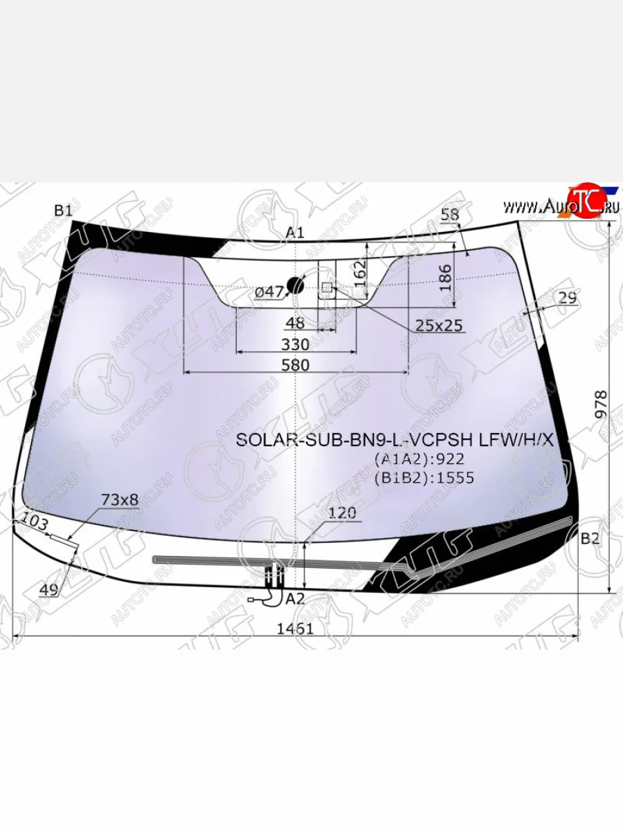 Стекло лобовое (Атермальное Обогрев щеток Датчик дождя) XYG  Subaru  Legacy  BN/B15, Outback  BS/B15  в Керчи Республика Крым