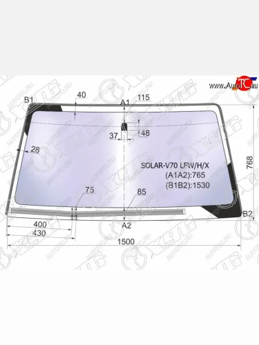 Стекло лобовое (Атермальное Обогрев щеток Молдинг) XYG Mitsubishi Pajero 4 V90 2-ой рестайлинг (2014-2020)