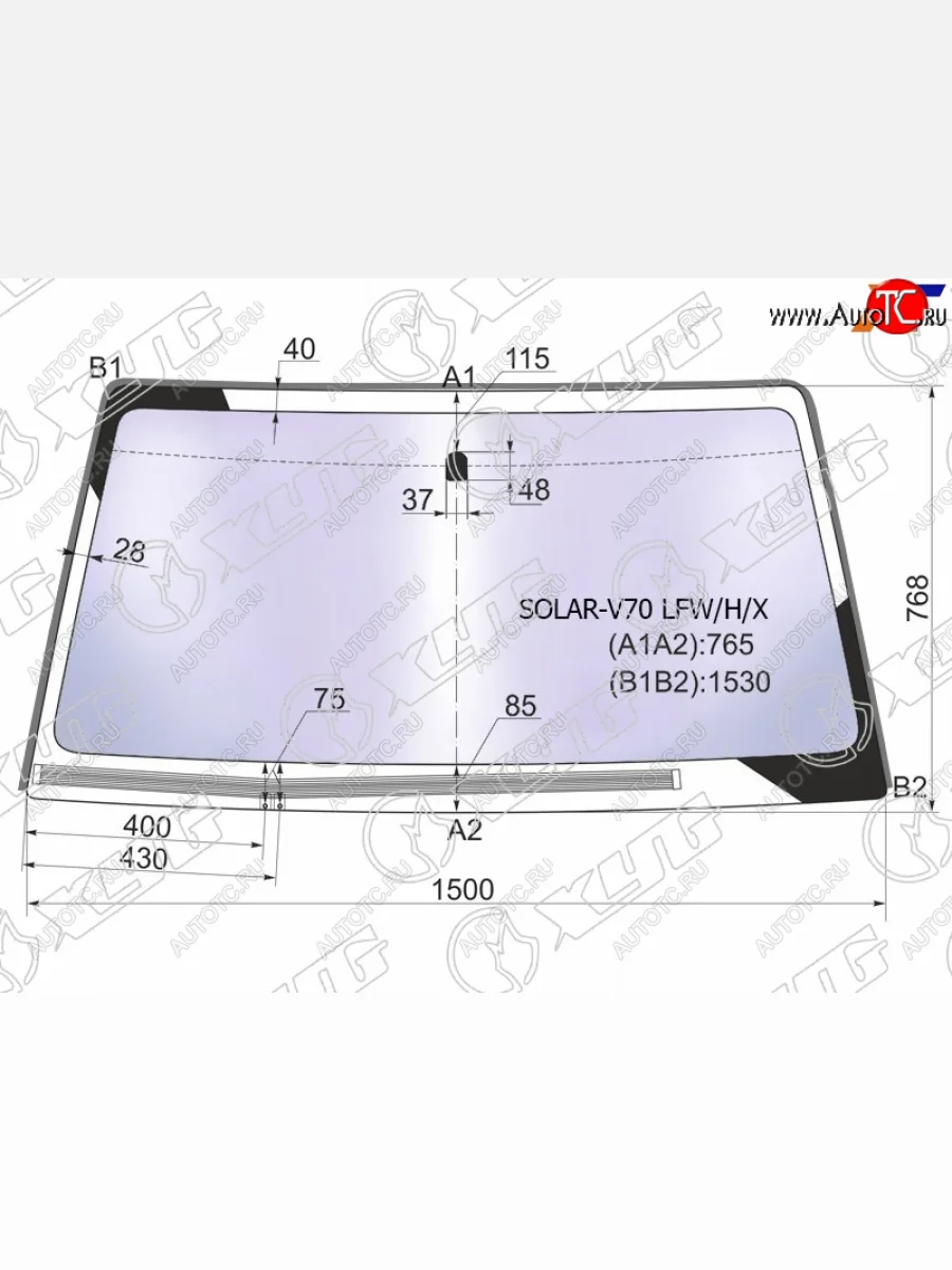 Стекло лобовое (Атермальное Обогрев щеток Молдинг) XYG Mitsubishi Pajero 4 V90 2-ой рестайлинг (2014-2020)  с доставкой в г. Керчь