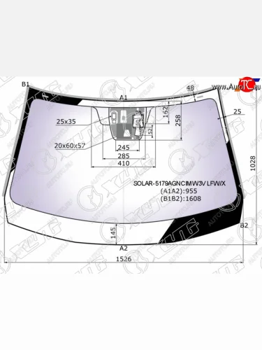 Стекло лобовое (Атермальное Три камеры Датчик дождя Молдинг) XYG Mazda CX-5 KE рестайлинг (2015-2017)