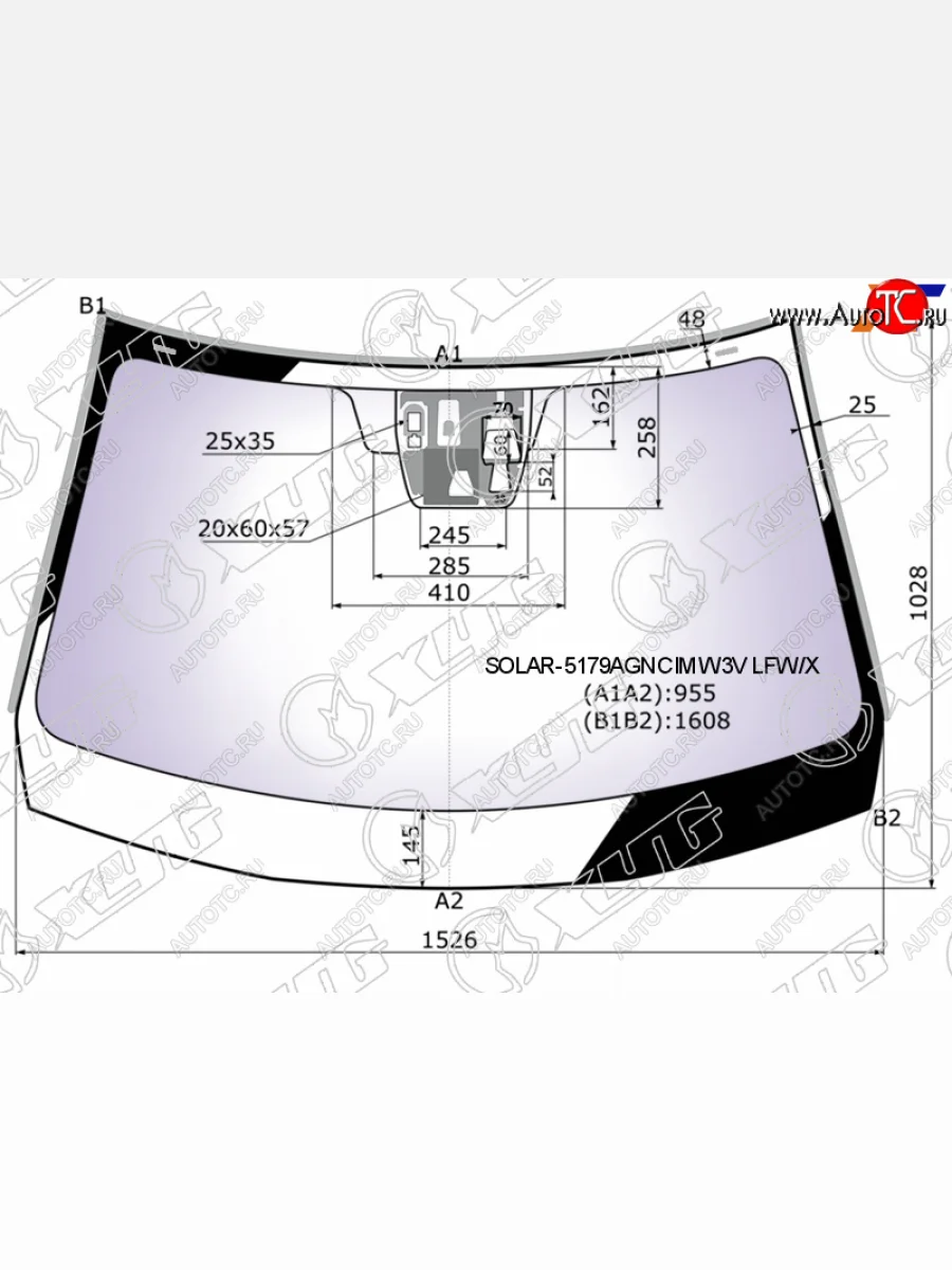 Стекло лобовое (Атермальное Три камеры Датчик дождя Молдинг) XYG Mazda CX-5 KE рестайлинг (2015-2017)  с доставкой в г. Керчь