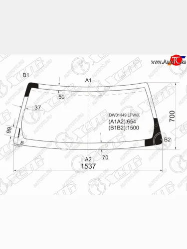 Стекло лобовое (Вертикальный VIN) XYG Jeep Liberty KJ дорестайлинг (2001-2004)