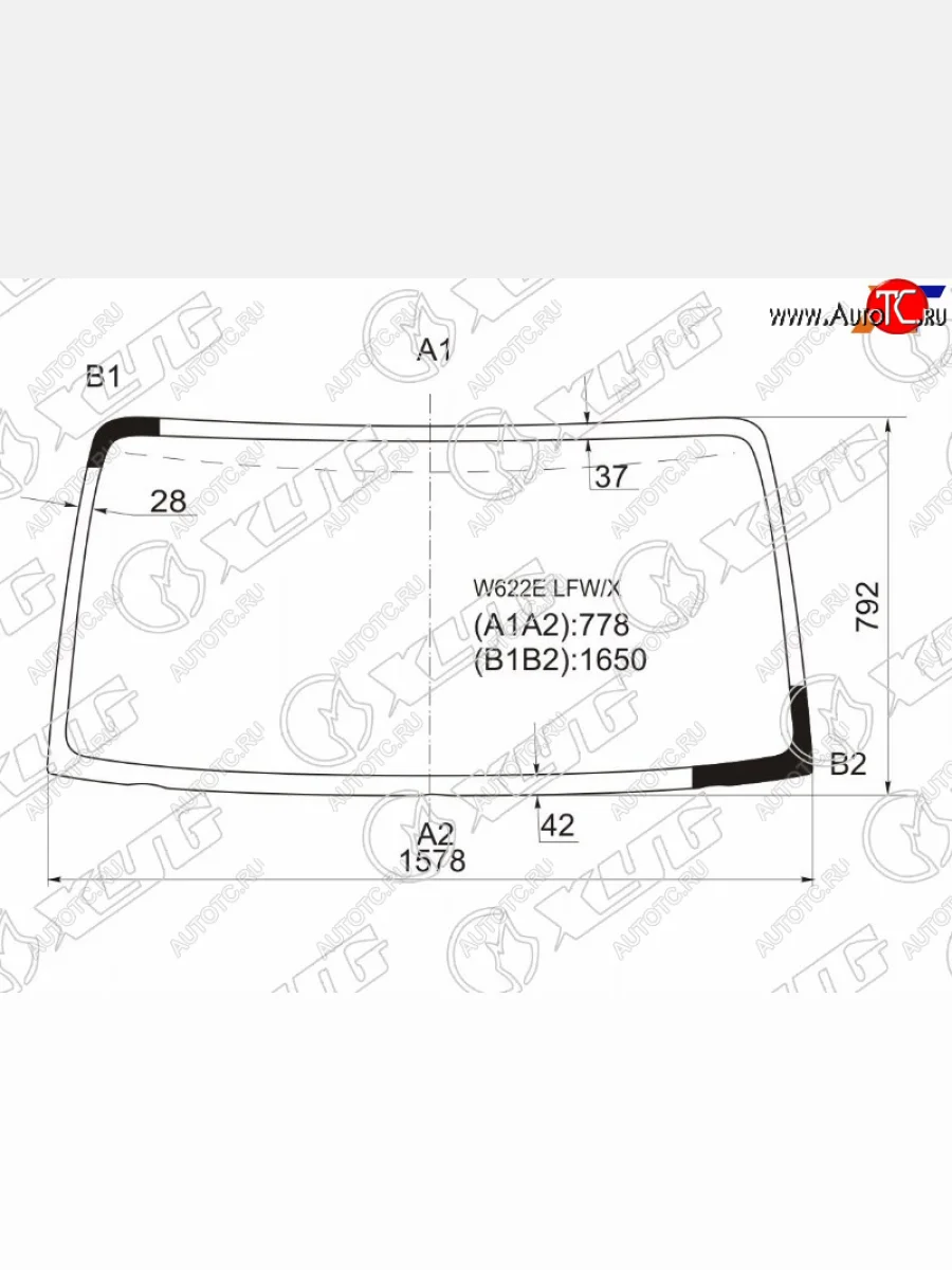 Стекло лобовое (Высокая кабина) XYG Isuzu Elf (NPR75)  дорестайлинг (2006-2014)  с доставкой в г. Керчь