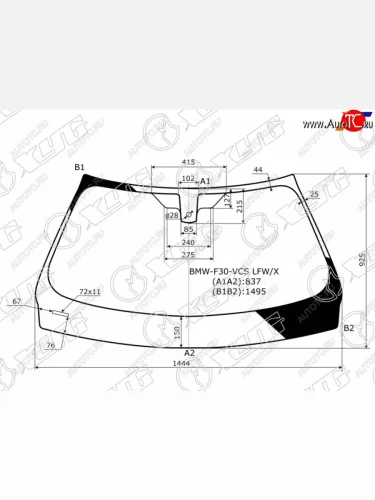 Стекло лобовое (Датчик дождя 4D SED5D WGN) XYG BMW 3 серия F30 седан дорестайлинг (2012-2015)