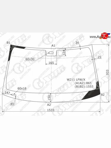 Стекло лобовое (Датчик дождя 4D SED5D WGN) XYG Mercedes-Benz E-Class S211 универсал рестайлинг (2006-2009)