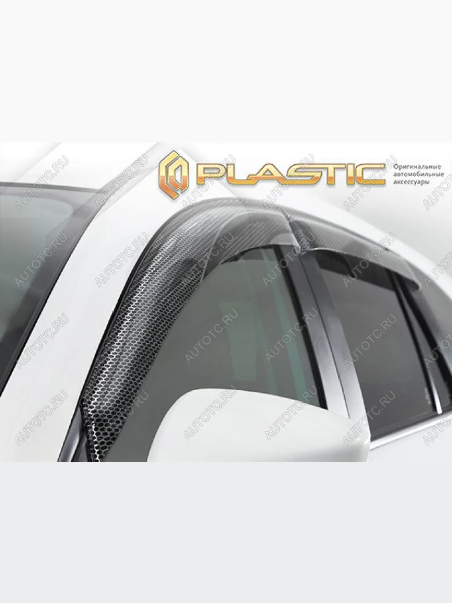 Дефлектора окон CA-Plastic Mitsubishi Eclipse Cross GK дорестайлинг (2017-2021) (серия Art черная, Без хром молдинга )  в Самаре Самарской области