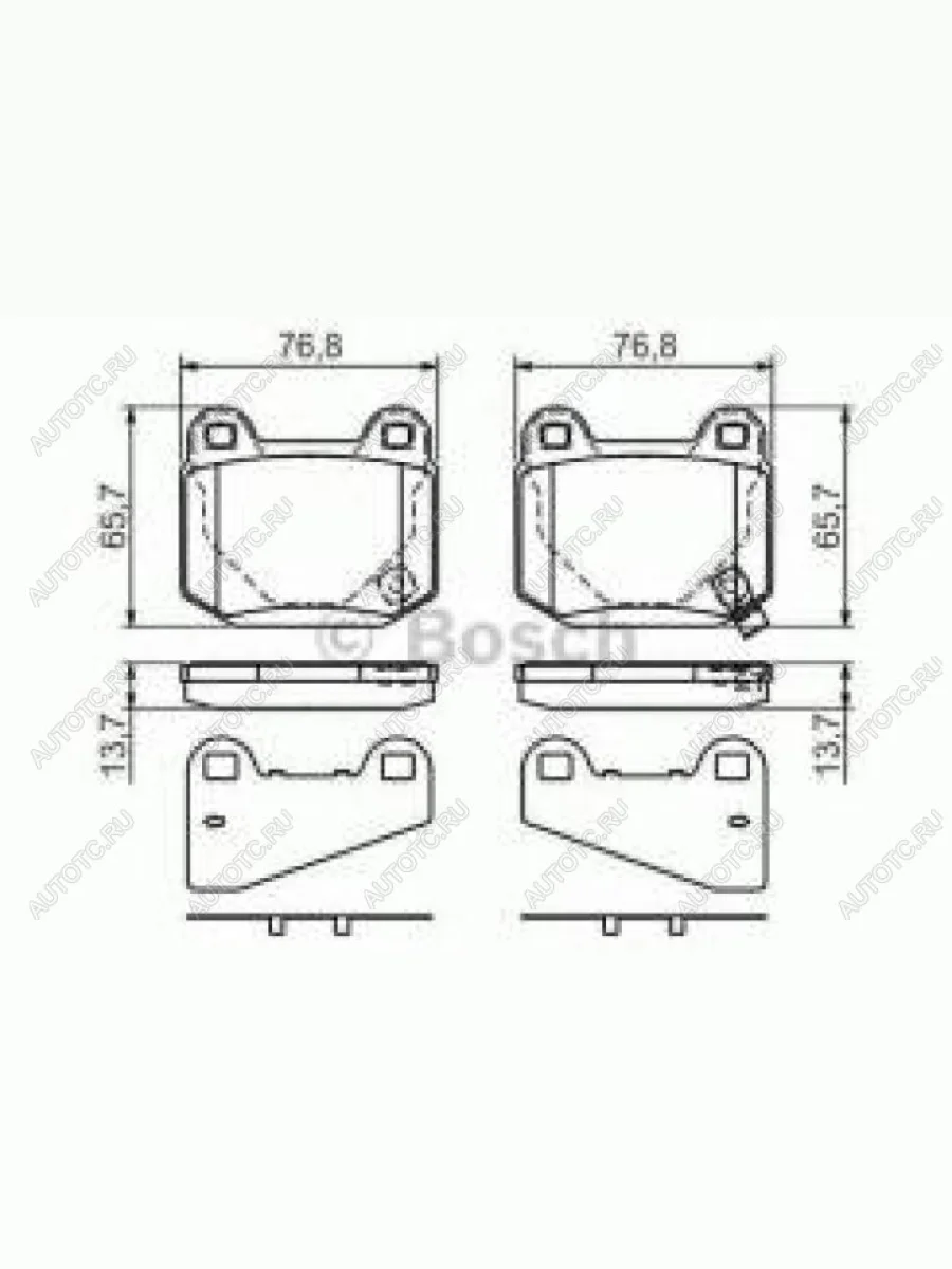 Колодки тормозные задние (4шт.) BOSCH Mitsubishi Lancer 9 CS универсал 1-ый рестайлинг (2003-2005)  с доставкой в г. Керчь