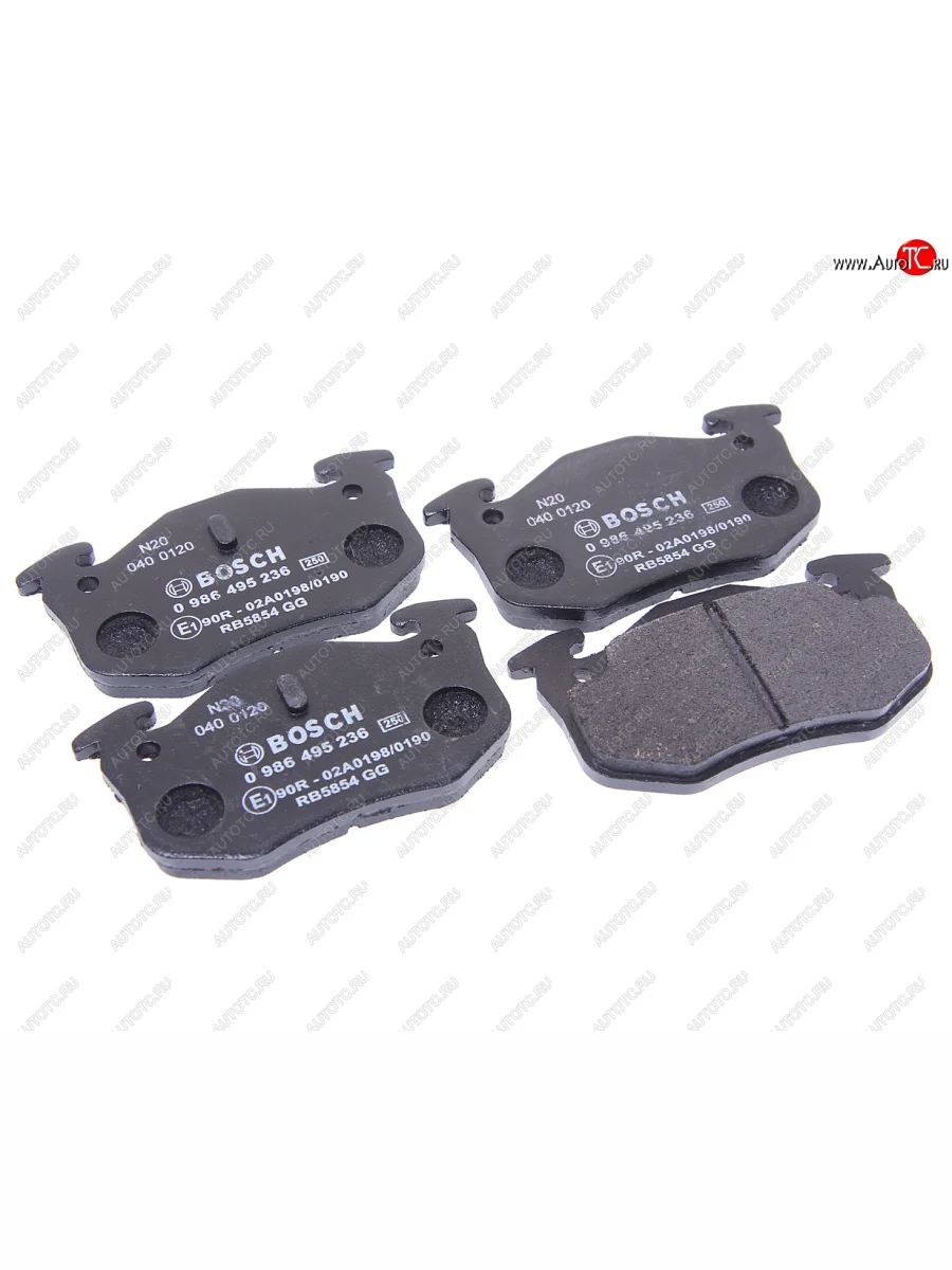 Колодки тормозные задние (4шт.) BOSCH Peugeot 206 хэтчбэк 5 дв. 2AC рестайлинг (2003-2009)  в Перми Пермском крае