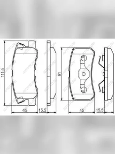 Колодки тормозные задние (4шт.) BOSCH Mitsubishi ASX дорестайлинг (2010-2012)