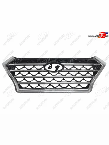 Решетка радиатора SAT (горизонтальные полосы хром) Hyundai Tucson  TL (2018-2021) рестайлинг