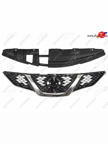 Решетка радиатора SAT (молдинг хром) Nissan Qashqai 2 J11 дорестайлинг (2013-2019)