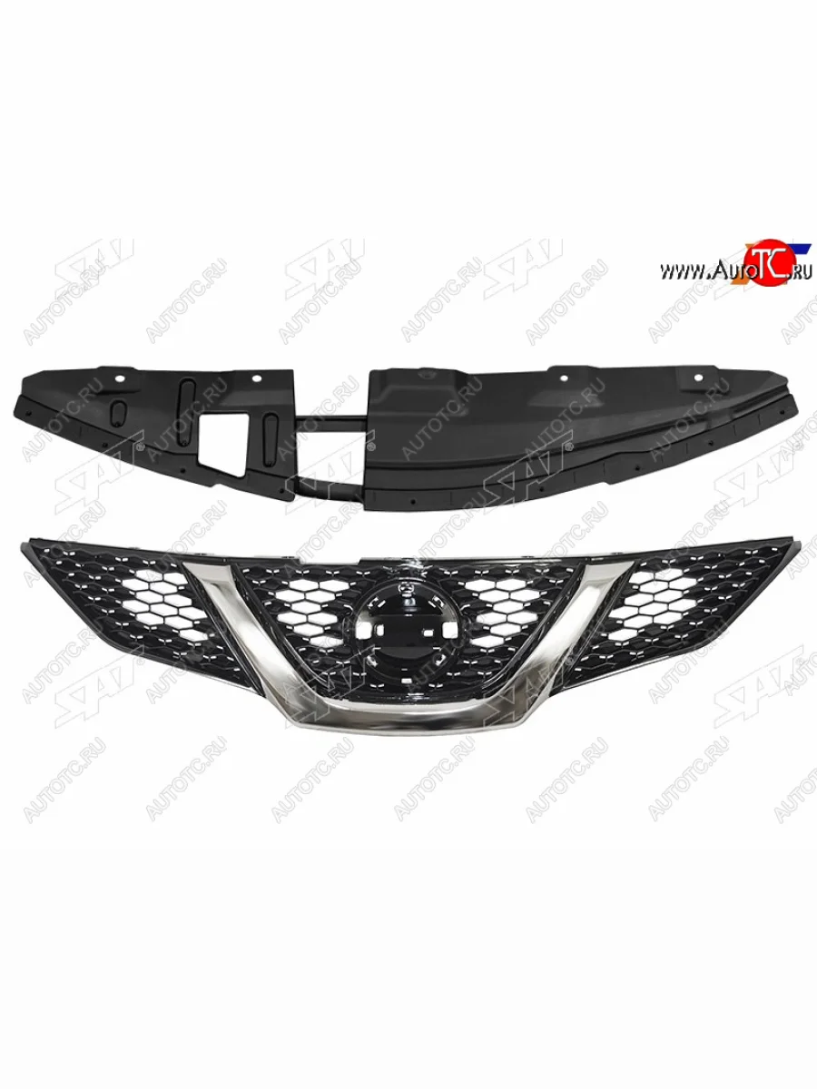 Решетка радиатора SAT Nissan Qashqai 2 J11 дорестайлинг (2013-2019) (молдинг хром)  в Перми Пермском крае