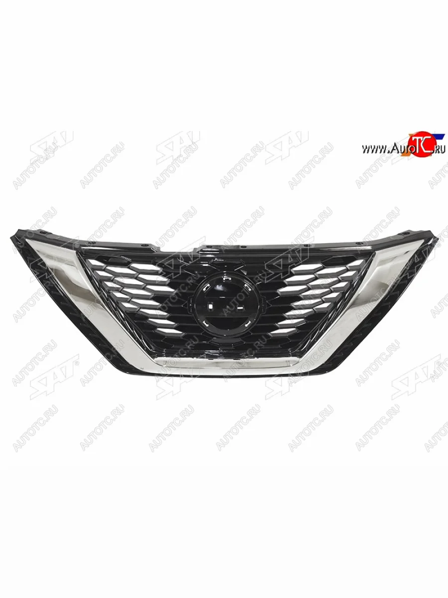 Решетка радиатора SAT Nissan Qashqai 2 J11 рестайлинг (2017-2022) (молдинг хром)  в Самаре Самарской области