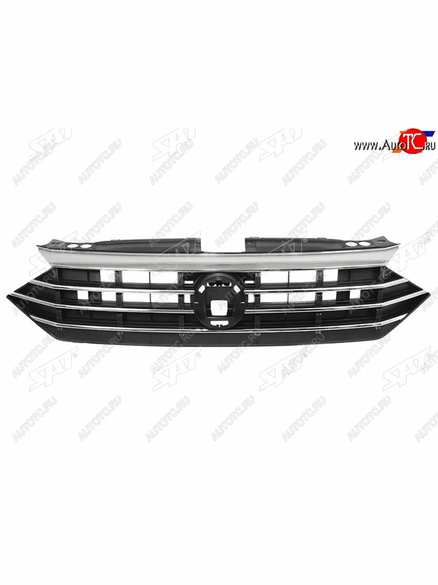 Решетка радиатора SAT Volkswagen Jetta A7 седан дорестайлинг (2018-2022) (хром)  в Перми Пермском крае