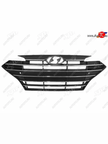 Решетка радиатора SAT (все полосы хром) Hyundai Elantra  AD (2018-2020) рестайлинг