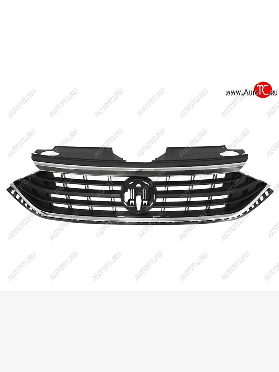 Решетка радиатора SAT Volkswagen Polo Mk6 лифтбек (2020-2022) (молдинг хром)  в Самаре Самарской области